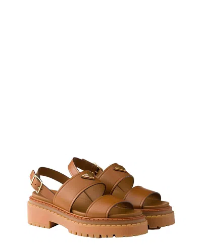 PRADA WOMEN'S LEATHER SANDALS