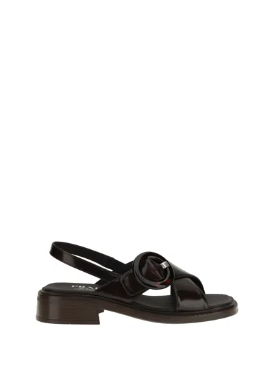 PRADA PRADA WOMEN LEATHER SANDALS