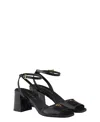 Prada Leather Sandals In Black