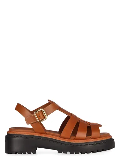 PRADA WOMEN'S LEATHER SANDALS