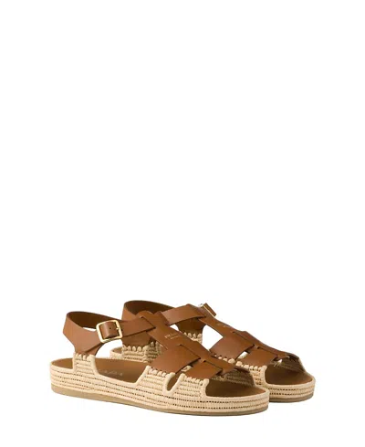 PRADA WOMEN'S LEATHER SANDALS