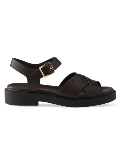 PRADA WOMEN'S LEATHER SANDALS