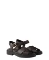 Prada Leather Platform Sandals In Brown