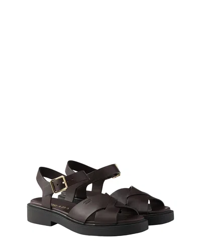 PRADA WOMEN'S LEATHER SANDALS
