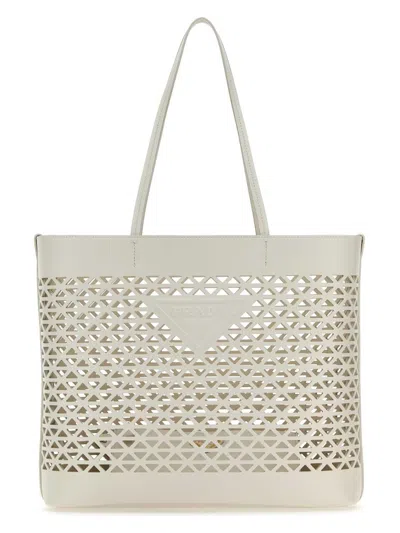 PRADA WOMEN'S LEATHER SHOPPING BAG