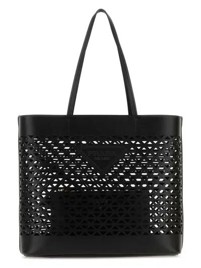 PRADA WOMEN'S LEATHER SHOPPING BAG