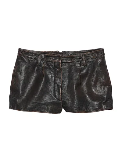 Prada Women's Leather Shorts In Black