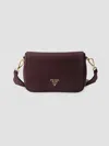 Prada Leather Shoulder Bag In Dark Red