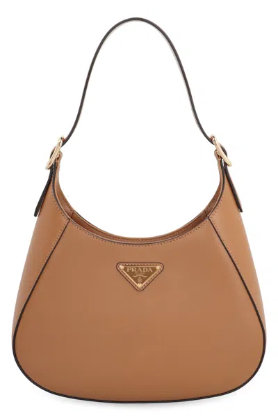 Prada Elegant Saddle Brown Leather Mini Shoulder Bag