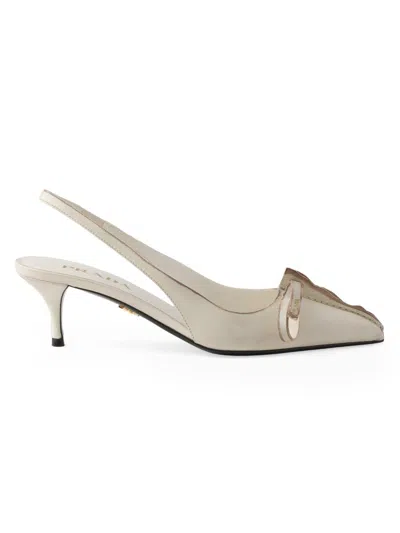 PRADA WOMEN'S LEATHER SLINGBACK PUMPS