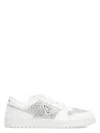 Prada Crystal-embellished Leather Sneakers In White