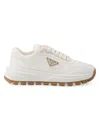 Prada Women's Leather Sneakers In Beige Khaki