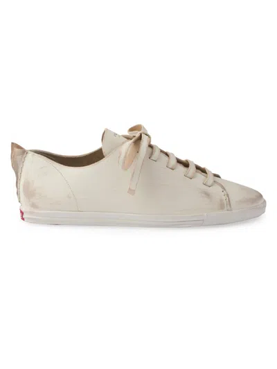 Prada Low-top Leather Sneakers Featuring Rubber Sole Design In White