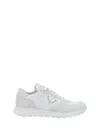 Prada Downtown Leather Low-top Sneakers In White