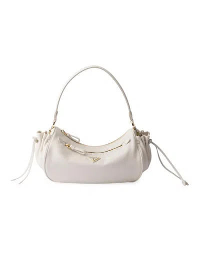 Prada Small Leather Bag In Neutral