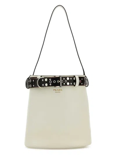 PRADA WOMEN'S LEATHERBUCKLE BUCKLE BAG