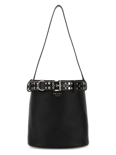 PRADA WOMEN'S LEATHERBUCKLE BUCKLE BAG