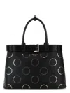 Prada Large Studded Buckle Handbag Top Handle In Black