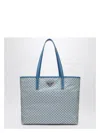 Prada Geometric Diamond Pattern Tote Bag With Signature Logo In Green