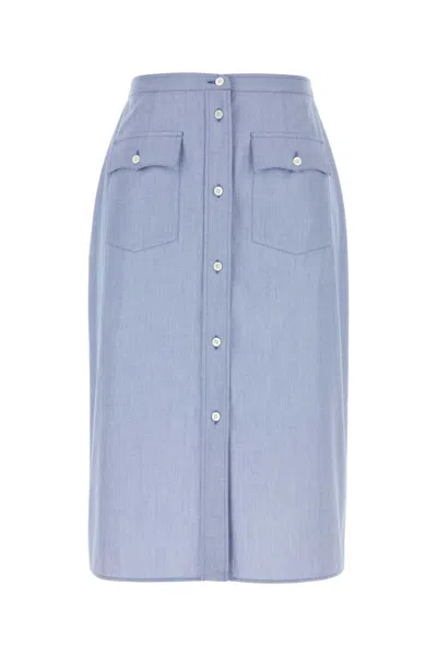 スカート Prada Light Blue Cotton Skirt Prada Light Blue Cotton Skirt | ModeSens