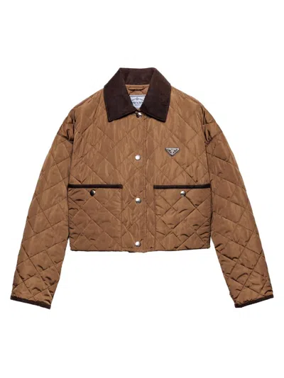 PRADA WOMEN'S LIGHT RE-NYLON CROPPED JACKET