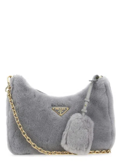 PRADA WOMEN'S LIGHT SHEARLING SHOULDER BAG