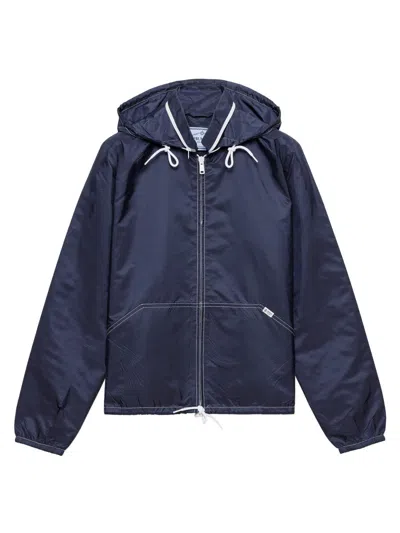 Prada Womens  Lightweight Re-nylon Blouson Jacket In Blue