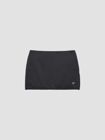 Prada Women's Lightweight Nylon Mini Skirt In Black