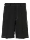 Prada Black Linen Bermuda Shorts
