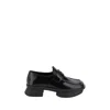 Prada Brushed Leather Squared-toe Loafers In Black