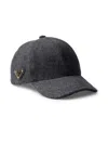 Prada Loden Fabric Baseball Cap In Gray