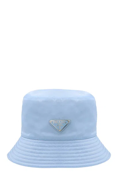 Prada Women Logo Bucket Hat In Blue