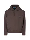 Prada Women Logo Hoodie In Black