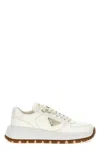 Prada Trail Leather Low-top Sneakers In White