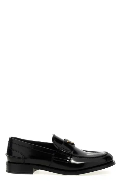 Prada Women Logo Loafers In Black