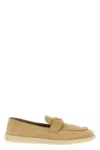 Prada Logo Plaque Slip-on Loafers In Cream