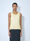 Prada Logo Plaque Open- Knit Tank Top In Yellow