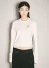 Prada Logo Cotton Jersey Top In Neutral