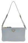 Prada Logo Shoulder Bag Shoulder Bags Light Blue In Blue