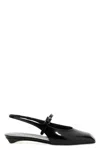 Prada Mary Jane Patent Pointy-toe Slingback Ballerina Flat In Black