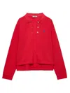 Prada Cotton Pique Polo Shirt In Red