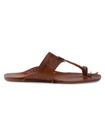 Prada Made In India X Inspired By Kolhapuri Chappal Leather Sandals In Brown
