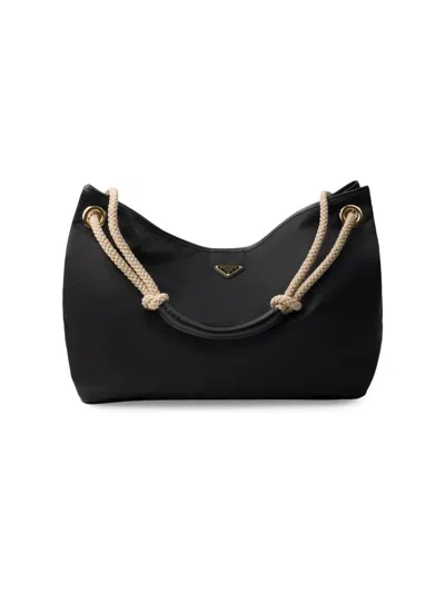 Prada Mariner Large Re-nylon Shoulder Bag In Black