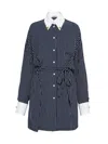 Prada Marocaine Stripe Oversized Shirt In Blue