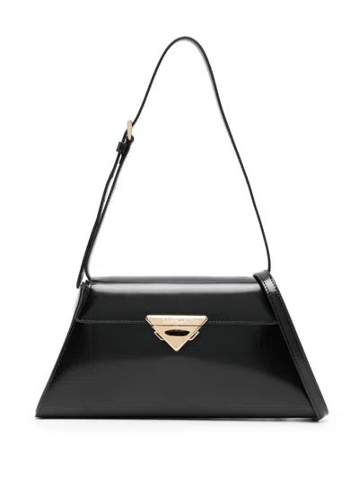 Prada Women Medium Brushed Leather Handbag In Black