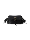 Prada Women's Medium Explore Nappa Leather Shoulder Bag With Flap In Black