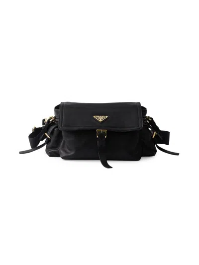 PRADA WOMEN'S MEDIUM EXPLORE NAPPA LEATHER SHOULDER BAG WITH FLAP