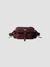 Prada Explore Medium Re-nylon Shoulder Bag With Flap In Dark Red