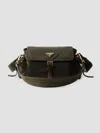Prada Explore Medium Re-nylon Shoulder Bag With Flap In Green