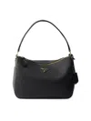 Prada Black Leather Medium Shoulder Bag In Black